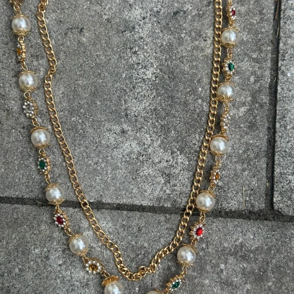 Pearl Cross Wallet Chain